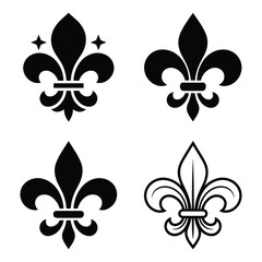 Elegant fleur de lis symbols in various designs © MSTMOZIDA