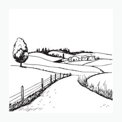 Obraz premium vector illustration of an abstract landscape