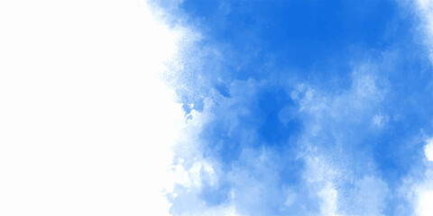 Image of colorful smoke plume and festive background. Realistic blue smoke or haze on a transparent background. abstract elegant hand painted watercolor background. © NoOne