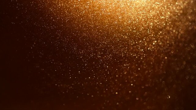 Gold particles floating background, Liquid gold, golden gust abstract backdrop. Golden abstract backdrop. Beautiful metallic yellow texture, Metallic paint close-up. Art Wallpaper waves surface