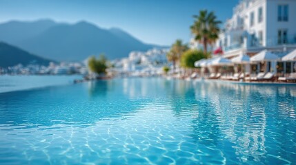 Fototapeta premium Blurred background of resort beach access and pathway.