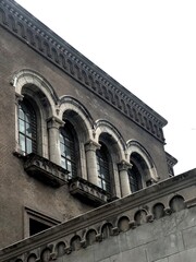 Fototapeta premium Historic Stone Building with Arched Windows