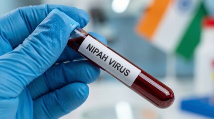 Obraz premium Nipah virus research breakthrough laboratory setting scientific study high-tech environment close-up view advanced concepts