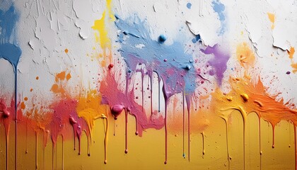 Fototapeta premium Paint Color Swelling On Old White Wall