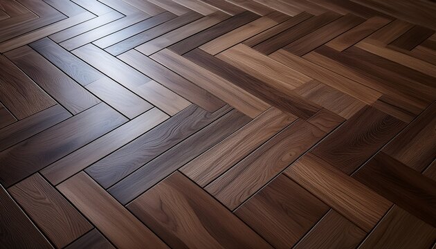 Here Is The Output Richly Textured Walnut Wood Parquet Floor With A Subtle Gray Effect