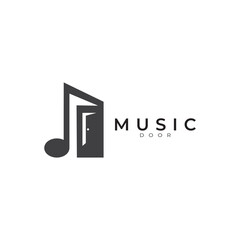 Music door logo vector template for podcast and songs for company or brand.