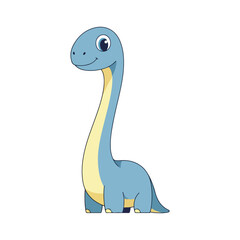 Cute long neck dinosaur character Brontosaurus cartoon vector © Samsul