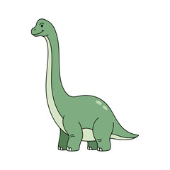 Cute Brontosaurus Dinosaur Cartoon Illustration © Samsul