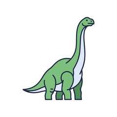 Simple Long Neck Dinosaur Icon Vector Art © Samsul