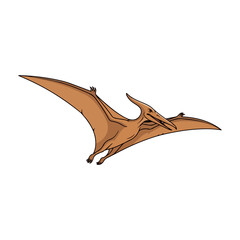 Flying Pterodactyl Dinosaur Vector Illustration Cartoon Style © Samsul