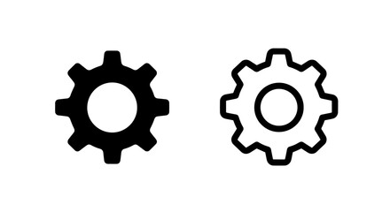 Settings Gear Cogwheel Icon for Configuration Preferences and Mechanical Concepts