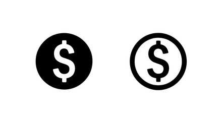 Fototapeta premium Simple Dollar Coin Icon for Currency Finance Payment and Economic Concepts