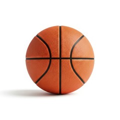 Fototapeta premium Close-up of an Orange Basketball with Detailed Texture and Lines