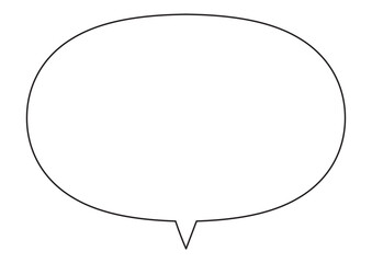 シンプルな楕円の吹き出し（中央しっぽ）