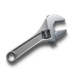 Metal Adjustable Wrench on White Background for Industrial Use