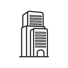 Two black and white buildings with windows and doors architecture