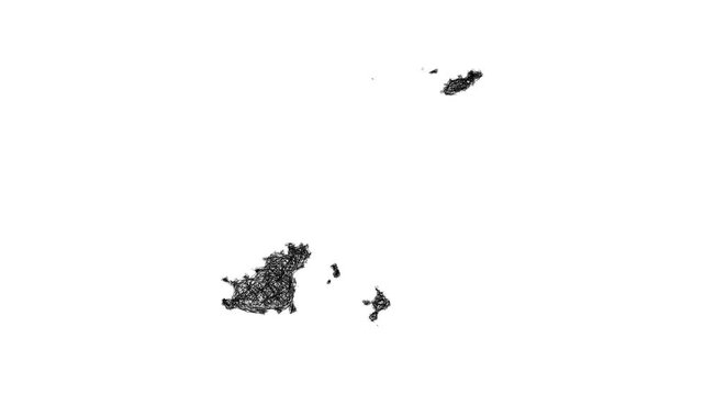 Sketch Guernsey outline map animation - smooth progressive reveal