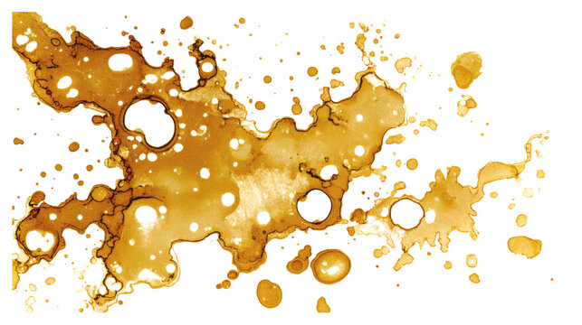 Oil stains abstract spots, isolated on a white background
