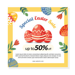 Easter Clearance Sale Banner with Spring Decoration