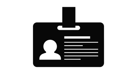 Obraz premium A stark black icon depicts an identification badge with a person s head representing access and identity silhouette