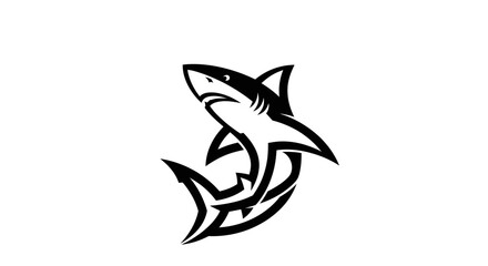 Fototapeta premium Shark illustration in black and white