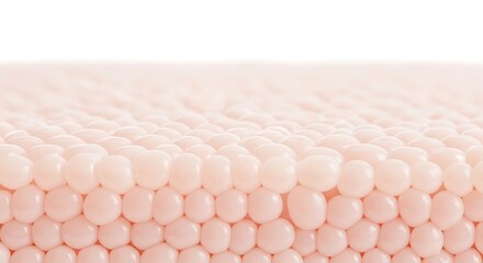 Obraz premium Abstract three dimensional rendering of pink round cells forming a soft biological tissue