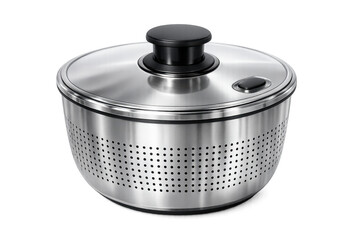 Stainless steel salad spinner washing vegetables kitchen appliance