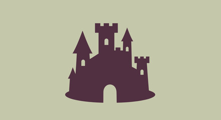 Silhouette castle icon on a green background © Nikolas Abraham