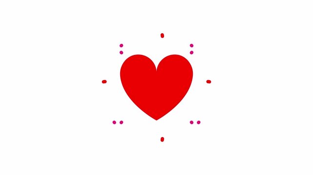 red heart animation. 4k animation on alpha channel. suitable for valentine and wedding content