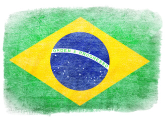 Brazil national flag on white background