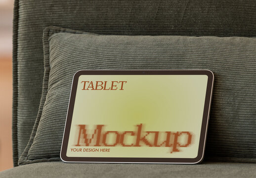 Mockup from real photo of horizontal tablet