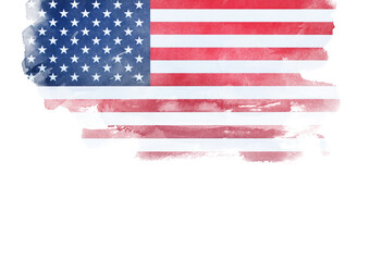 Flag of USA in brush stroke background.
