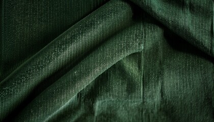 faded dark forest green corduroy fabric with subtle ribbed texture muted and vintage inspired fabric ideal for rustic and natural design backgrounds