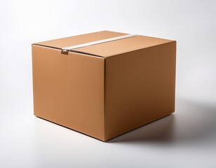 a plain brown cardboard box standing on a white background perfect for packaging shipping or storage purposes white background