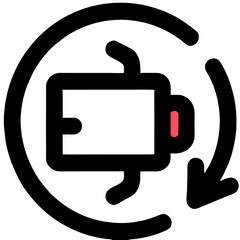 Obraz premium Camera Refresh Icon Vector Illustration, Modern Line Art Style Graphic for Video Content Update, Security Monitoring, or App Interface Design