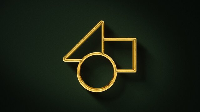 Gold Metal Shiny Extrude Realistic Icon Reflective Logo Reveal