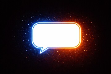 Neon Speech Bubble For Message Concept