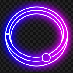 Neon Circle Frame Design Element For Futuristic Technology