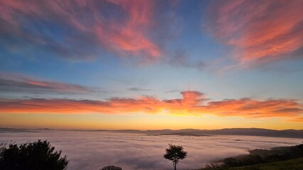 Obraz premium breathtaking view of a colorful springtime sunrise