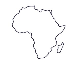 Minimalist Africa Map Outline