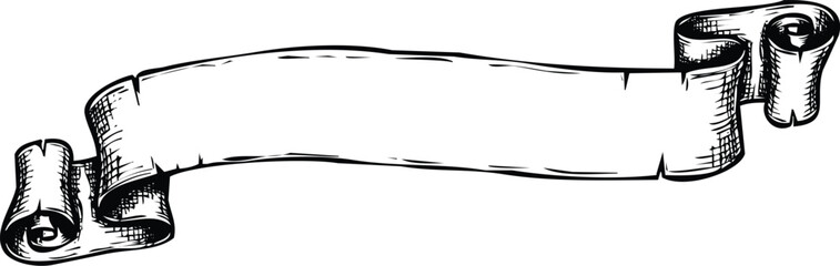 A beautifully illustrated vintage ribbon with intricate details and elegant design. Vector