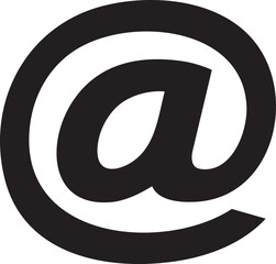 Black at symbol on white background email communication