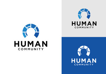 Human logo design vector, human progress logo design, creative human progress logo design