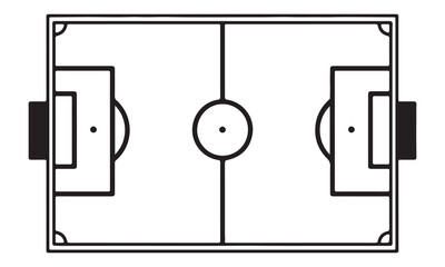 Soccer Field Outline Vector Set &ndash; Football Pitch Layout Diagrams, Minimal Line Art Sports Field Design