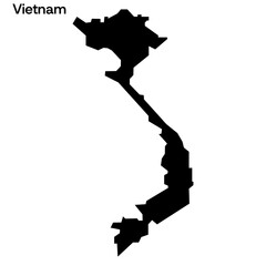 Vietnam Silhouette Map