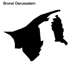 Brunei Darussalam Silhouette Map