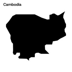 Cambodia Silhouette Map