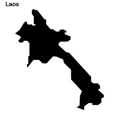 Laos Silhouette Map