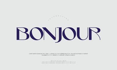 Charming cartoon illustration of a friendly 'Bonjour' greeting, playful font © AsmArif