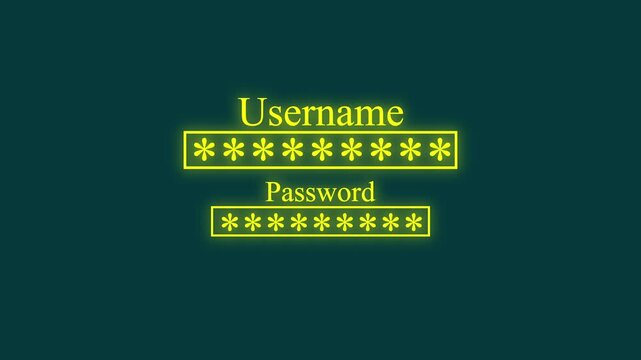Secure Login Screen with Username and Password Fields, Cybersecurity Concept